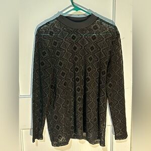 Elegant Black Lace Women's Top